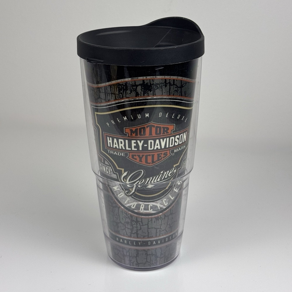 Tervis Harley Davidson Motor Cycles 24 oz Insulated Tumbler Cup with Black Lid